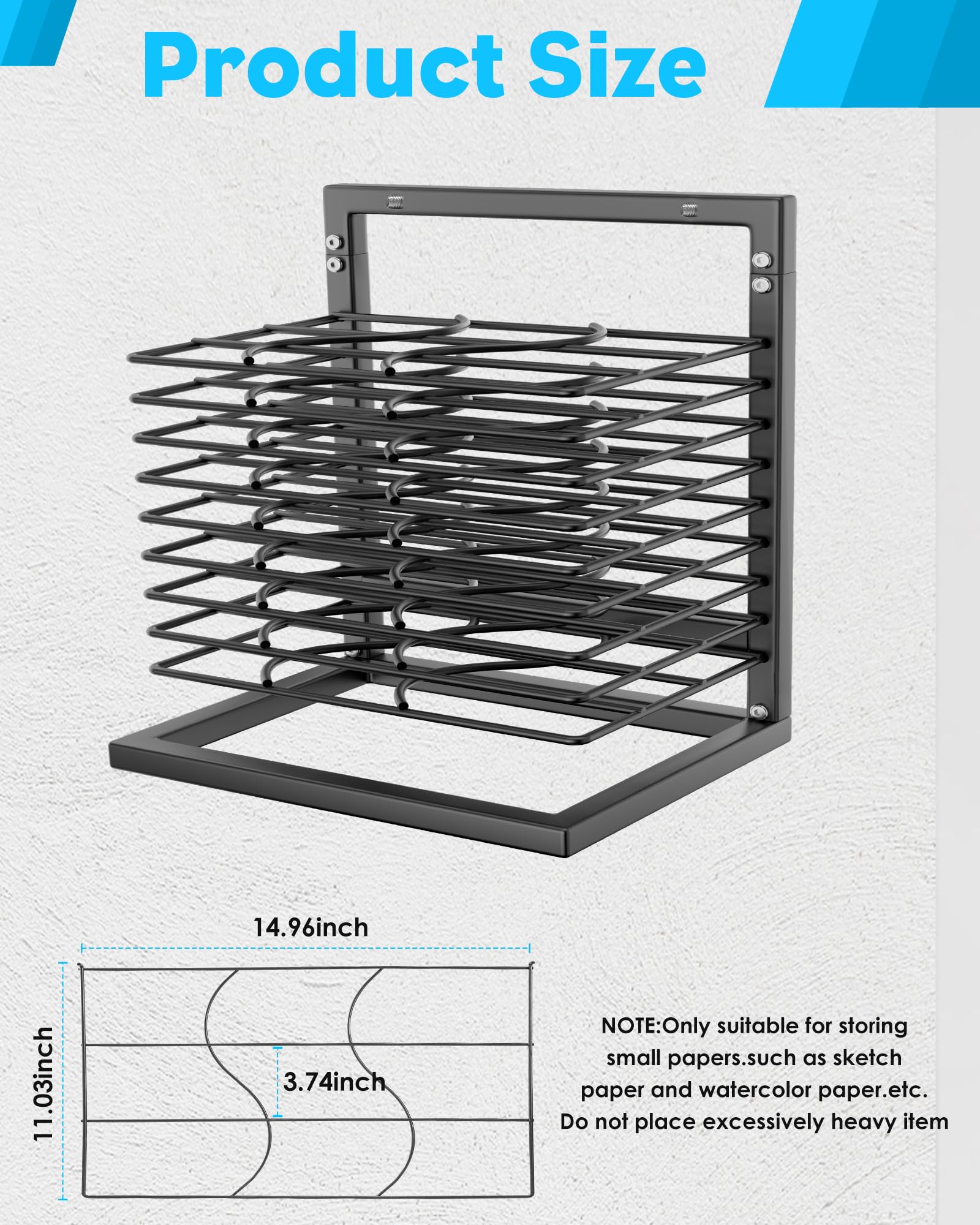 WISIMMALL Art Drying Rack, Paint Drying Rack with 9 Removable Shelves,Wall Art Storage Drying Rack with Wheels for Classrooms & Art Studios(9 Shelves)