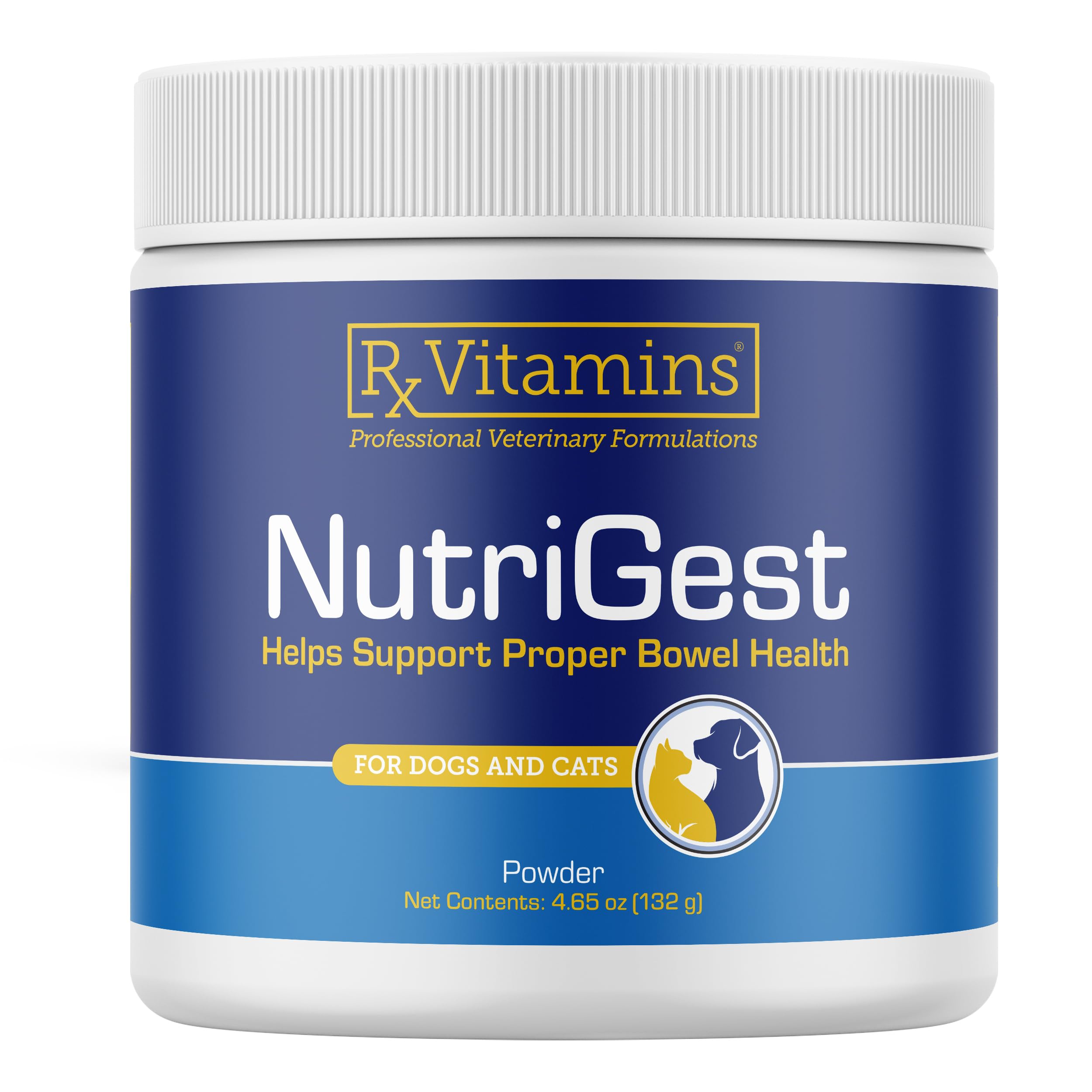 Rx Vitamins NutriGest - Dog Probiotics for Digestive Health - Probiotic for Cats - Cat Digestive Support,Anti Diarrhea for Cats and Dog Gas Relief - Probiotics for Dogs Powder - 4.65oz