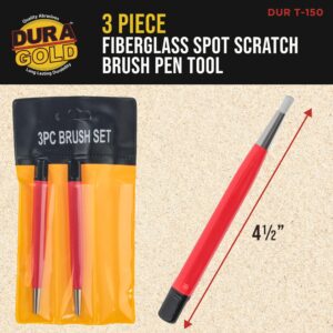 Dura-Gold Fiberglass Spot Scratch Brush Pen Tool, Pack of 3 - Clean, Sand, Scuff Surfaces, Remove Rust & Corrosion, Prep Sanding Auto Paint Scratches for Painting - Polish Metals, Cleaning Electronics