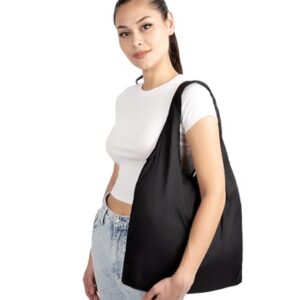 Nanobag - Ultra-Lightweight Compact Tote Shopping Bag - Reusable, Tiny and Eco-Friendly Foldable Multipurpose and Stylish (Standard, Black)