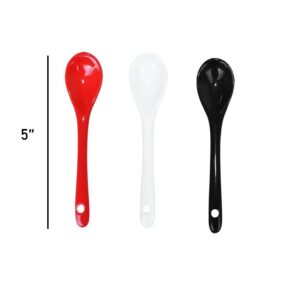 8PCS 5" Ceramic Soup Spoons Porcelain Spoons for Desserts Coffee Tea Yogurt Ice-cream Appetizers Spoon