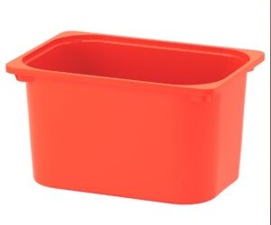 generic set of 2 trofast children storage box orange 16 ½x11 ¾x9 stackable plastic bins open storage boxes medium (2x) compatible with trofast frames and lids, made of polypropelene