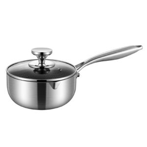 vegoran nonstick 1.5 quart stainless steel saucepan with lid,non-stick sauce pot compatible with all cooktops,multipurpose sauce pan perfect for boiling gravies,pasta, noodles (1.5qt)