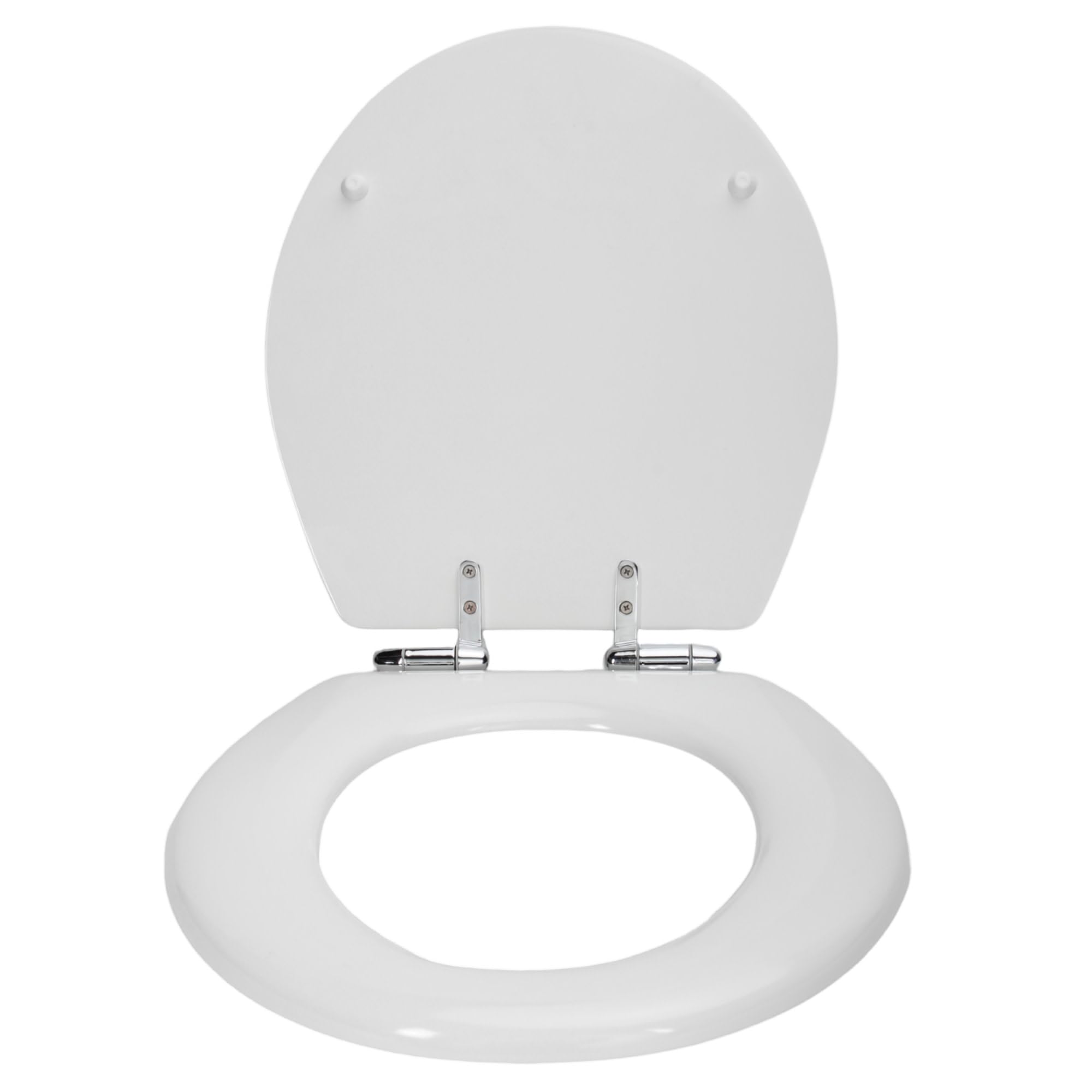 Dalton Toilet Seat Round Soft Close – White Wooden Round Standard Toilet Seat for Bathroom – Design House, 544296