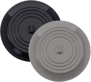 2pcs black and grey water stopper silicone bathtub drain plug cover kitchen bath tub sink rubber bath tub stopper, kitchen drains and strainers flat suction sink stopper