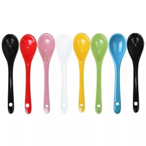 8pcs 5" ceramic soup spoons porcelain spoons for desserts coffee tea yogurt ice-cream appetizers spoon