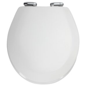 Dalton Toilet Seat Round Soft Close – White Wooden Round Standard Toilet Seat for Bathroom – Design House, 544296