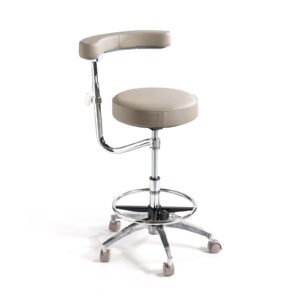 viviange ergonomic dental stool with adjustable height & rolling base - comfortable dentist chair for hygienists, assistants, & medical professionals - grey