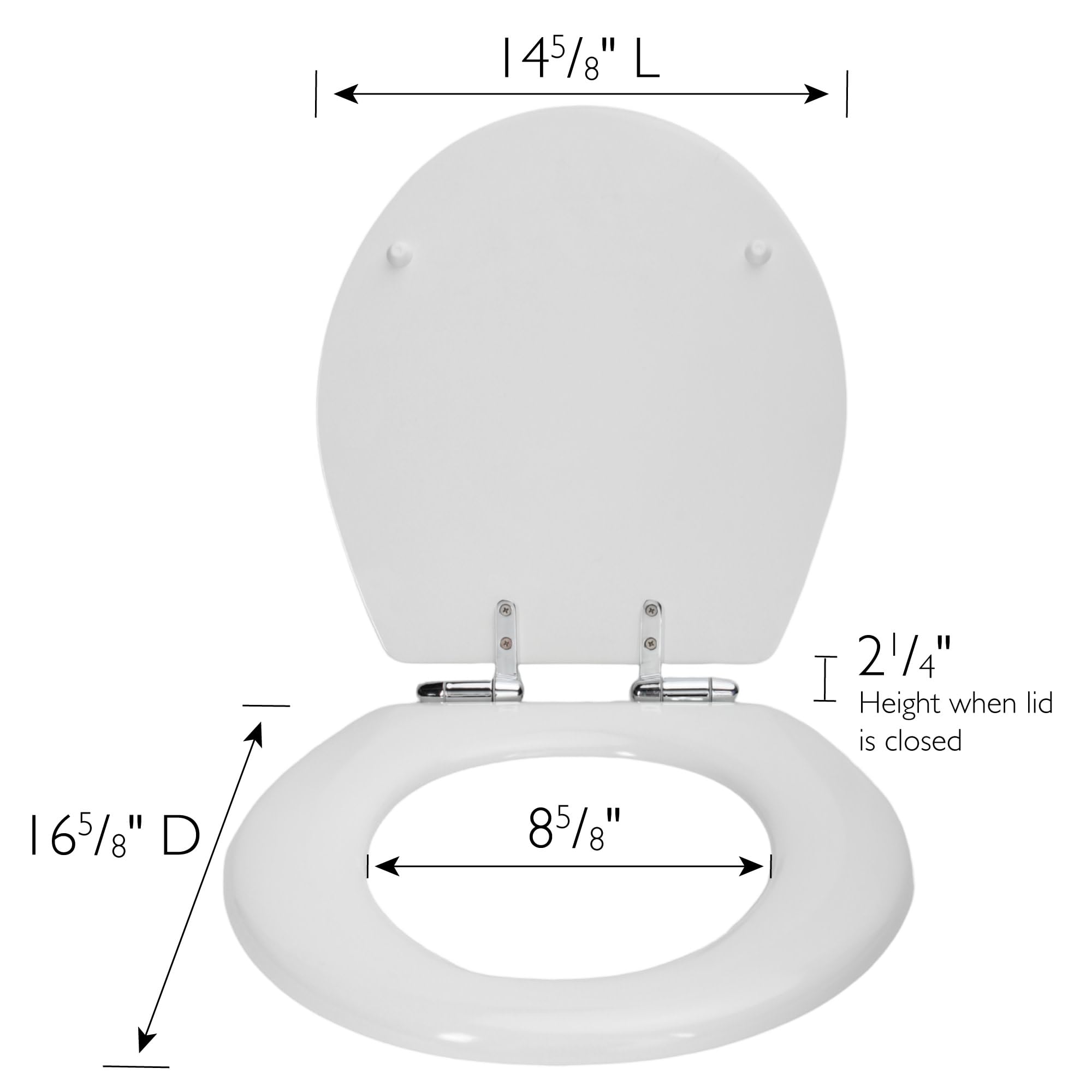 Dalton Toilet Seat Round Soft Close – White Wooden Round Standard Toilet Seat for Bathroom – Design House, 544296