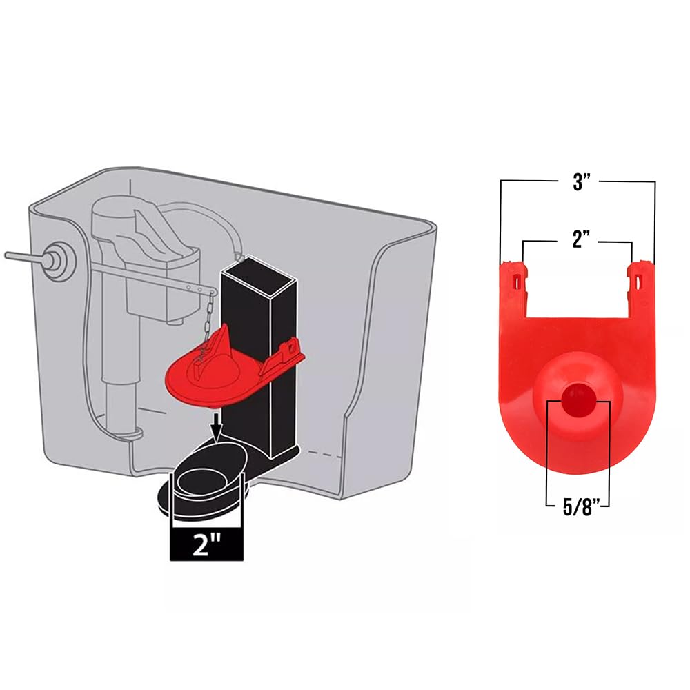 2 Pack Toilet Flapper for Kohler Shark-Fin Repair Replacement Toilet Flapper Compatible with Kohler Toilet Part 84138, 84314, 85655 and 89825, 2'' Toilet Flapper