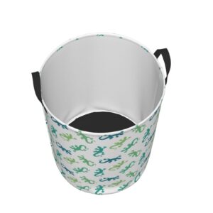 Large Laundry Basket with Handles - Cartoon Cute Lizard Gecko_B Dirty Clothes Hamper for Bedroom Aesthetic