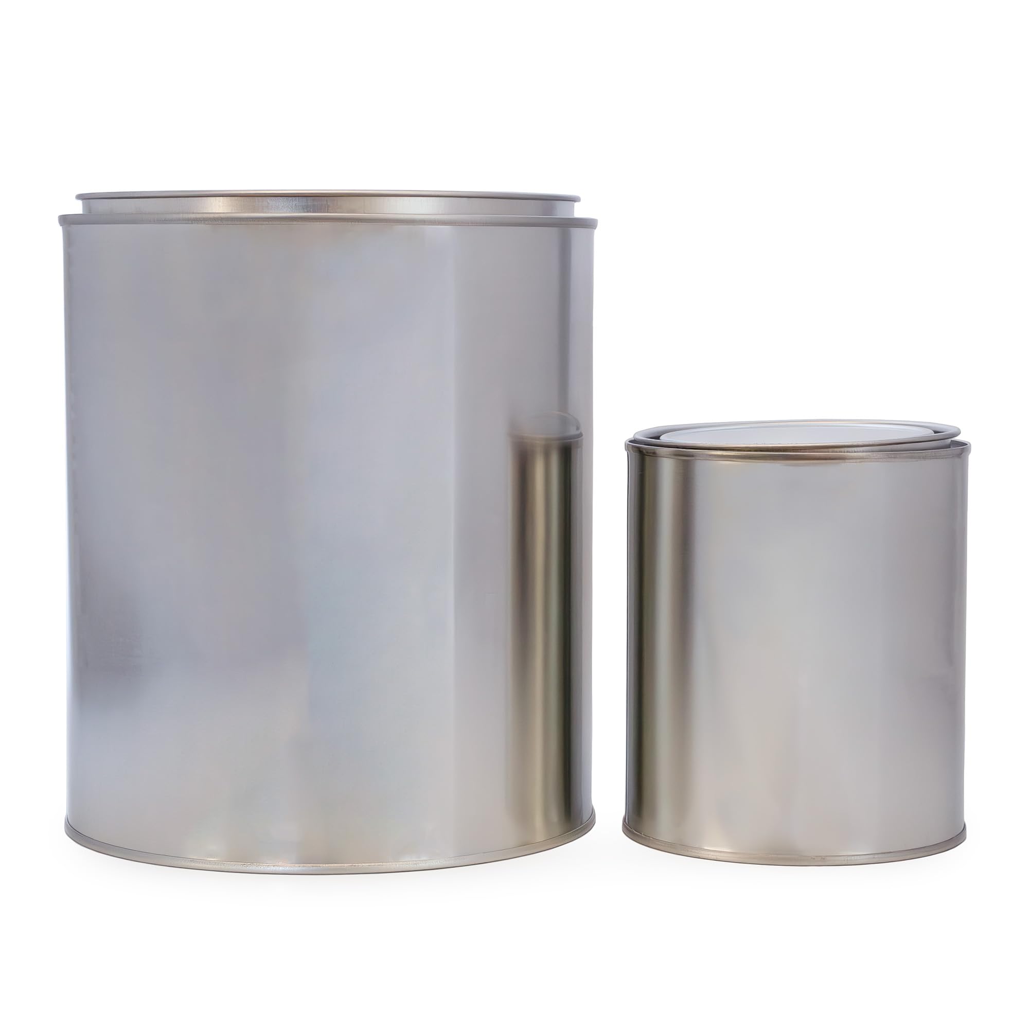 Cornucopia Gallon & Quart Paint Cans Combo Pack; Unlined Metal Cans w/ Lids / No Handle Style