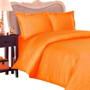 texonic duvet cover set with 3 pieces, 1000 thread count, 100% egyptian cotton, premium and breathable with zipper closure (california king size, orange)