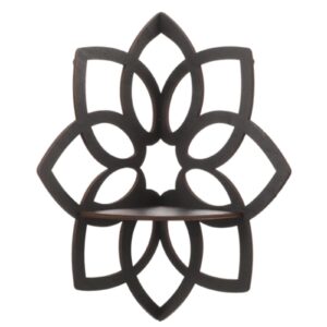 Bagmrteho Lotus Corner Shelves, Wooden Flowers Wall Corner Shelves Wooden Floating Shelves Crystal Display Shelf Boho Wall Corner Shelves for Home Offices (A)