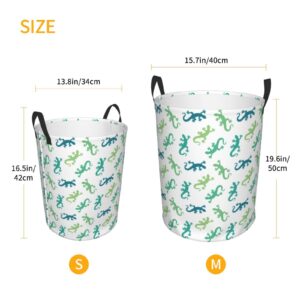 Large Laundry Basket with Handles - Cartoon Cute Lizard Gecko_B Dirty Clothes Hamper for Bedroom Aesthetic