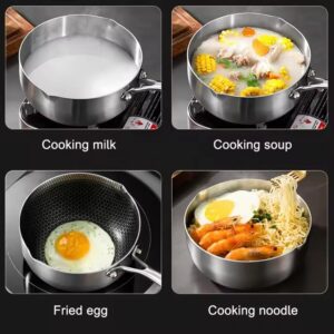 Vegoran Nonstick 1.5 Quart Stainless Steel Saucepan with Lid,Non-stick Sauce Pot Compatible with All Cooktops,Multipurpose Sauce Pan Perfect For Boiling Gravies,Pasta, Noodles (1.5Qt)