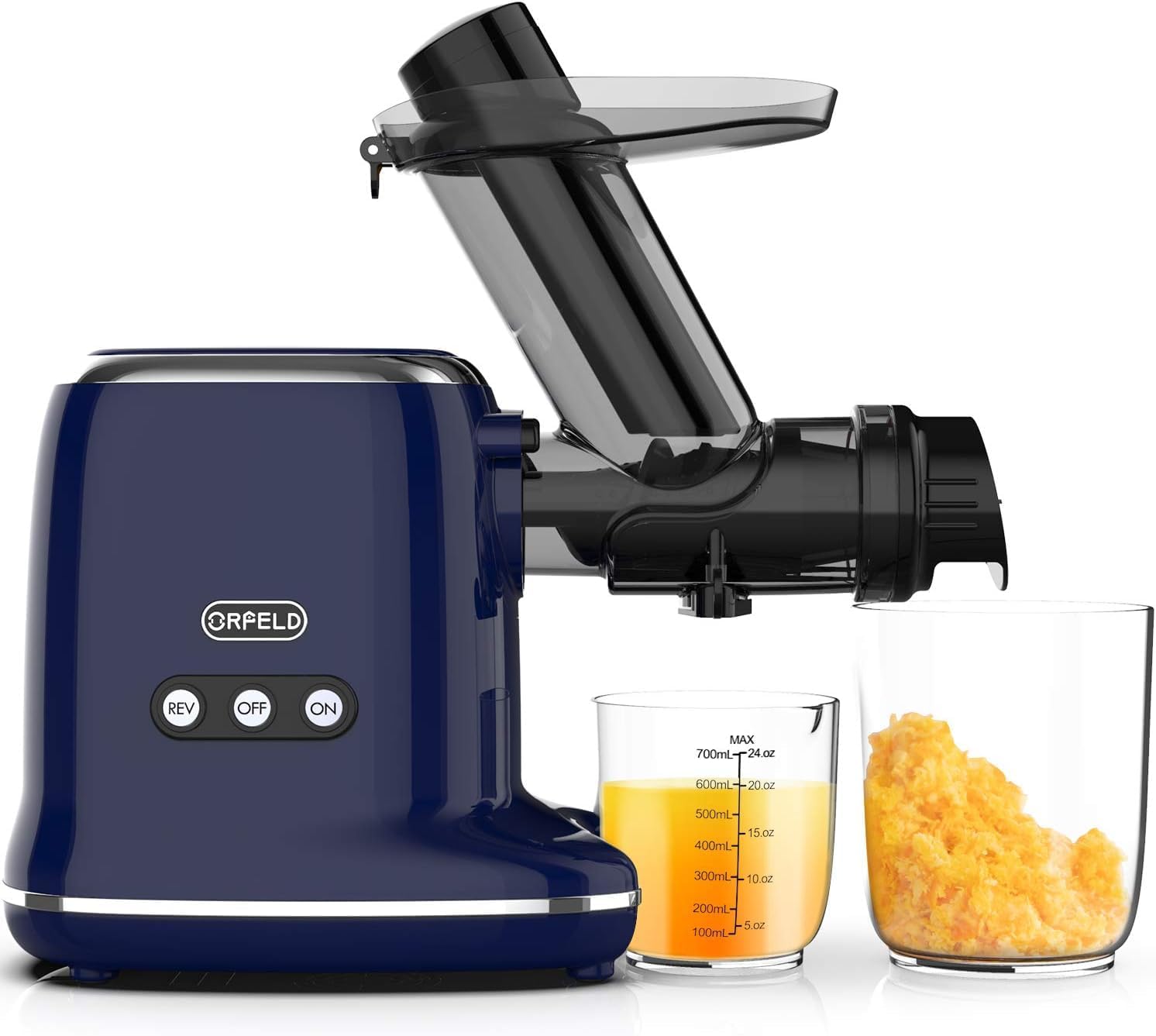 Generic Juicer Machines, Cold Press Juicer with 3 INCH Feed Chute, High Juice Yield, Whole Fruit Juicing Masticating Juicer for Nutrient Fruit and Vegetables, Pure Juice, Blue, ZM1513