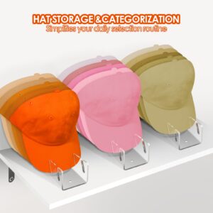 Hat Stand for Baseball Caps, 2 Pack Hat Organizer and Display, Acrylic Hat Rack for 14 Baseball Caps for Bedroom, Closet, Dresser, Entryway, Office