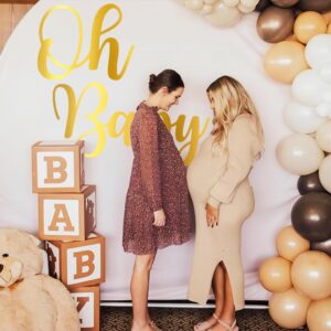 Oh Baby Sign for Backdrop - Gold Oh Baby Decal with Transfer Paper, Large Adhesive Vinyl Oh Baby Letters Sticker, Prefect for Oh Baby Baby Shower Neutral Gender Reveal Party Arch Backdrop Cover