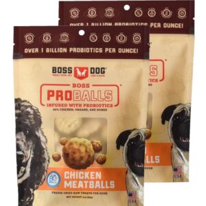 Boss Dog Boss Proballs Meatball Treats for Dogs & Cat, Chicken Recipe, 3 oz Bag (Bag of 2)