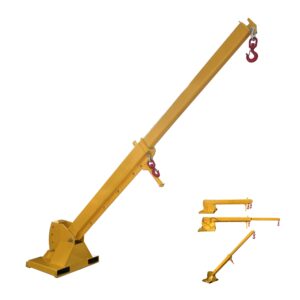 intsupermai forklift jib boom crane with 0-75° adjustable tilt angle, 2 ton/4400 lb forklift mobile crane, adjustable forklift crane attachment with truss hoist jib boom hook, max 12.14ft/3.7m length