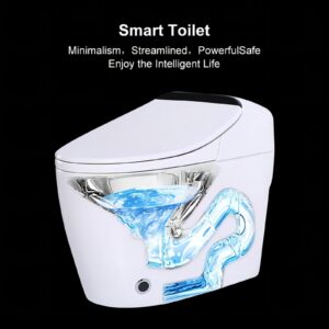 Homary Modern Smart Toilet One-Piece 1.27 GPF Floor Mounted Automatic Toilet Elongated Smart Toilet Bidet with Seat (White)