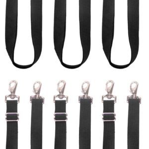 Pack of 6 Adjustable Length Elastic Leg Straps for Horse Blankets,Horse Blanket Sheet Replacement Elastic Leg Strap (6, Black)