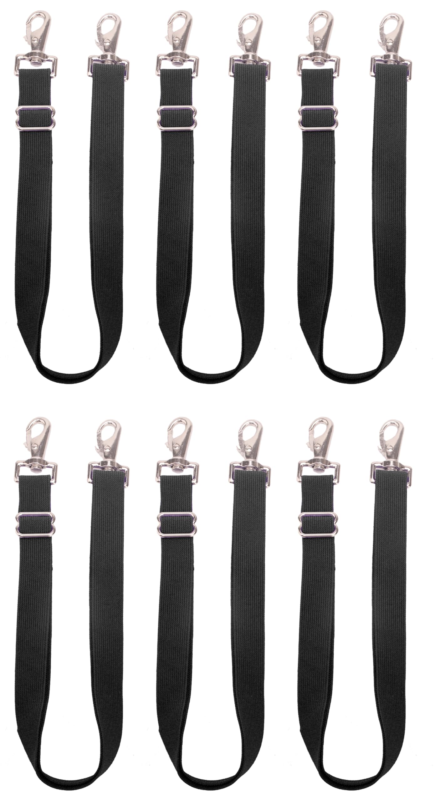 Pack of 6 Adjustable Length Elastic Leg Straps for Horse Blankets,Horse Blanket Sheet Replacement Elastic Leg Strap (6, Black)