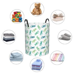 Large Laundry Basket with Handles - Cartoon Cute Lizard Gecko_B Dirty Clothes Hamper for Bedroom Aesthetic