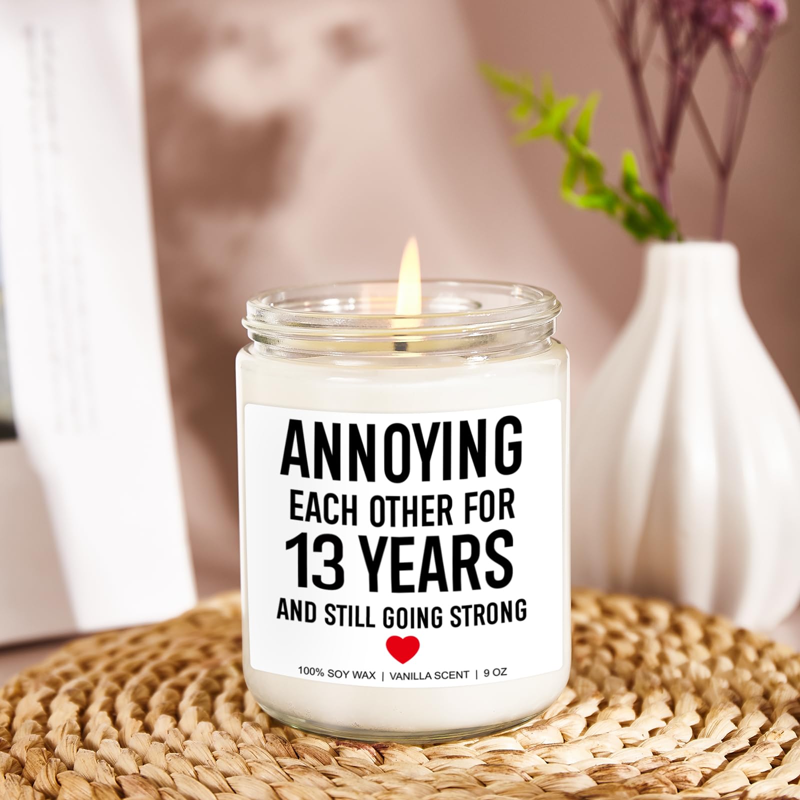 Younift 13 Years Candle, 13th Wedding Anniversary, Gifts for Him, Her, Lace Anniversary, Gifts for Couple, 13th Anniversary, Gifts for Husband, Wife, Funny Gifts, 13 Year Anniversary