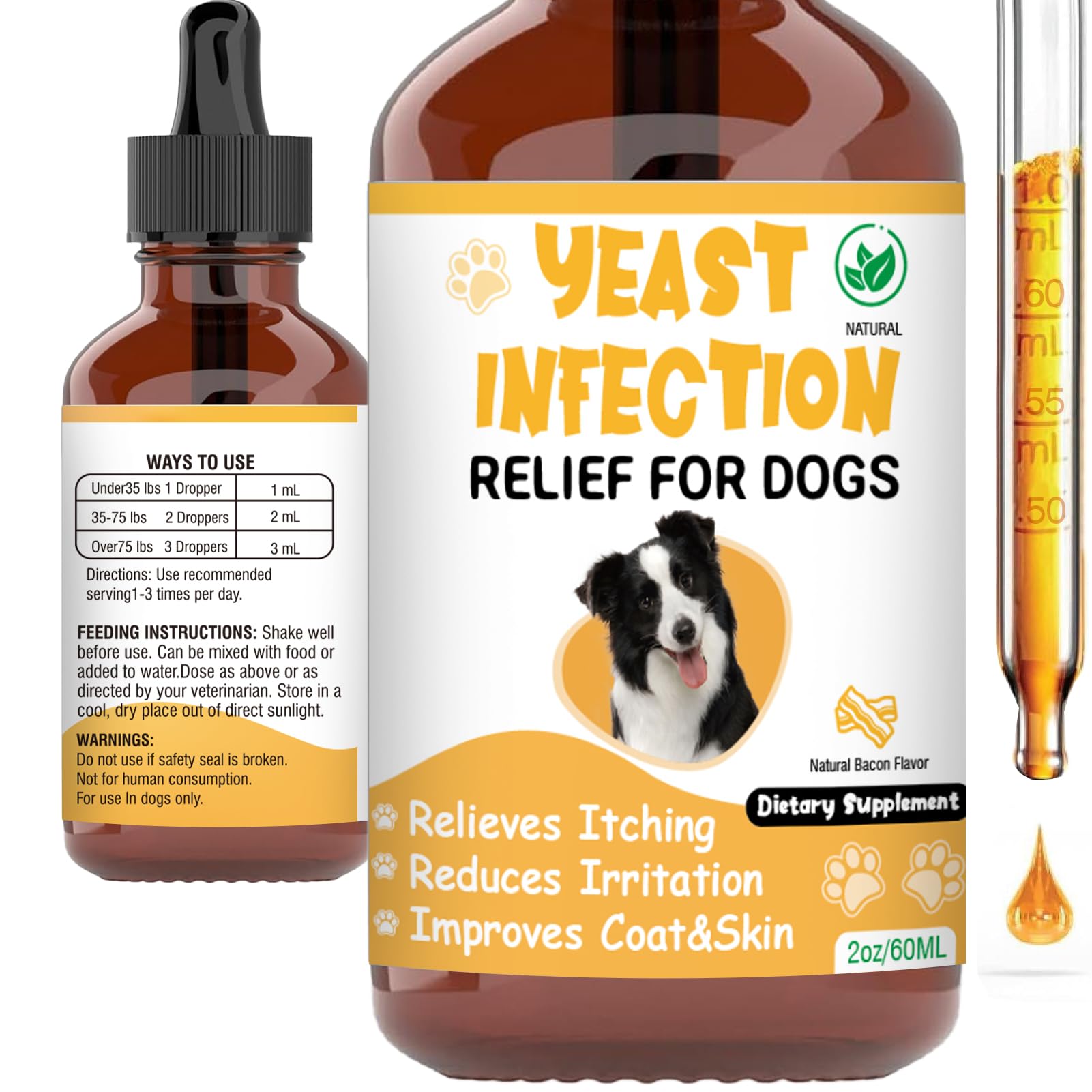 Natural Yeast Infection Treatment for Dogs,Supports Healthy Itch Relief,Inflammation Relief,Allergy Relief & More,Dog Ear Infection Treatment,Itch Relief for Dogs,Ear Infection Treatment for Dogs