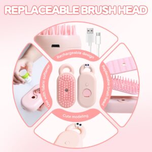 Cat Steam Brush, Pet Steam Brush, Spray Comb for Cats Massage Shedding,Water Brush for Dogs/Cats Steaming Cat Grooming Brush for Removing Tangled and Loose Hair Steam Brush for Cats (Pink)