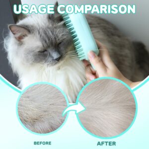 Cat Steam Brush,3 in 1 Steamy Cat Brush,Cat Brush for Shedding, Multifunctional Pet Steam Brush Cat Hair Brush for Removal of Shedding and Tangled Hairs,Water Brush for Cats (Green)