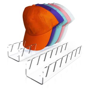 hat stand for baseball caps, 2 pack hat organizer and display, acrylic hat rack for 14 baseball caps for bedroom, closet, dresser, entryway, office