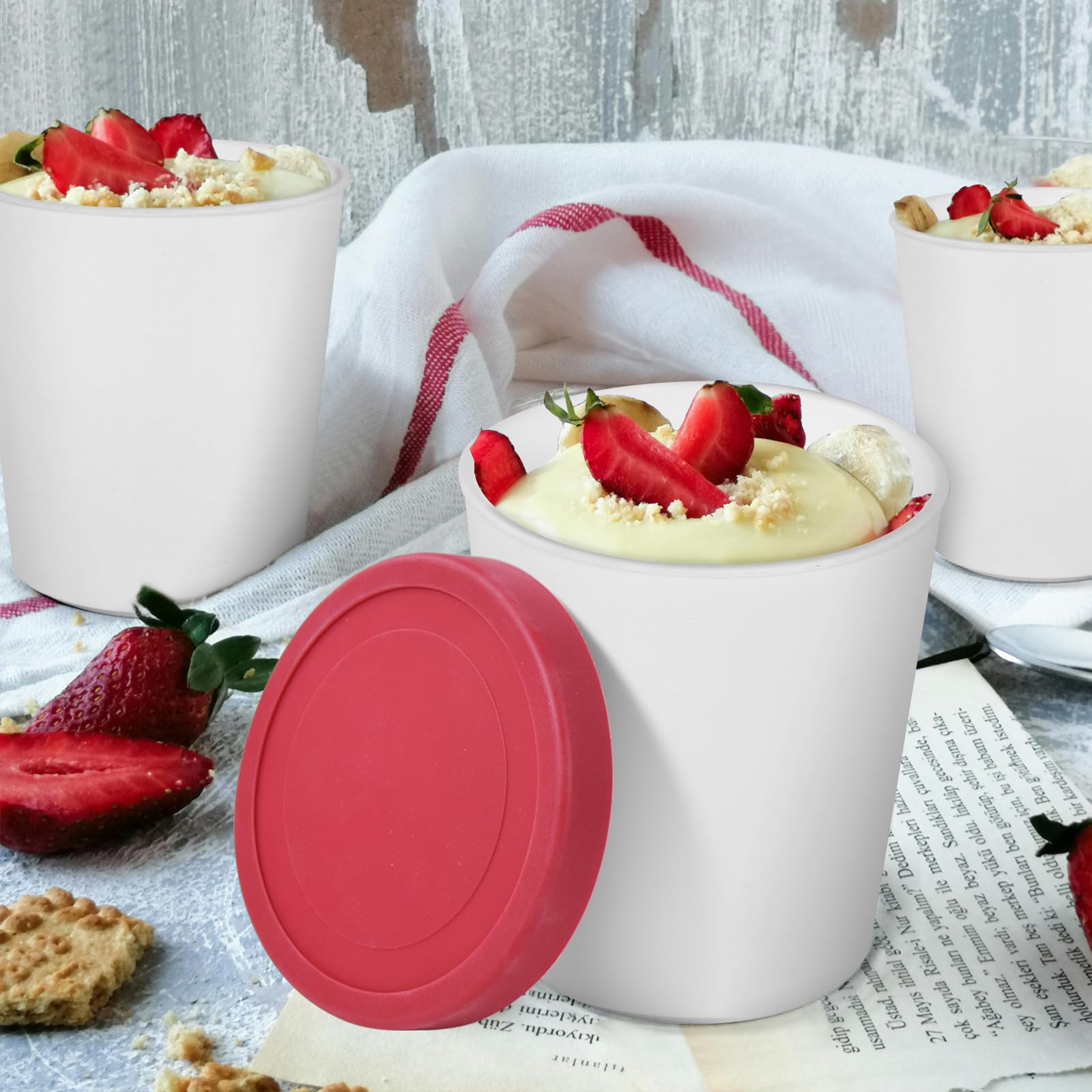 Home Ice Cream Containers 2Pack,1 Quart Reusable Ice Cream Containers with Lids, No Leak and Frost Ice Cream Storage Containers for Freezer, Freezer Storage Tub for Homemade Ice Cream, Sorbet