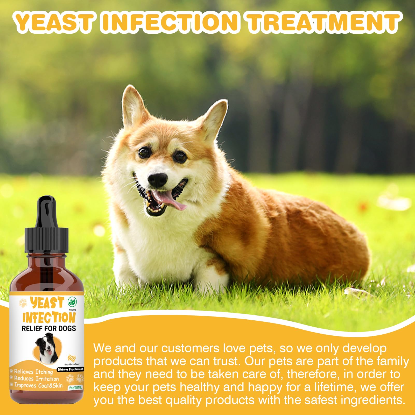 Natural Yeast Infection Treatment for Dogs,Supports Healthy Itch Relief,Inflammation Relief,Allergy Relief & More,Dog Ear Infection Treatment,Itch Relief for Dogs,Ear Infection Treatment for Dogs