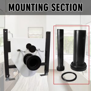 Wall Hung Toilet Extended Pipe Connector Compatible with Geberit 152.438.46.1Toilets and Bidets,Wall Hung Toilet Gasket Included,Wall Hung Toilet Hidden Inlet Connector and Seal,Matte Chrome,