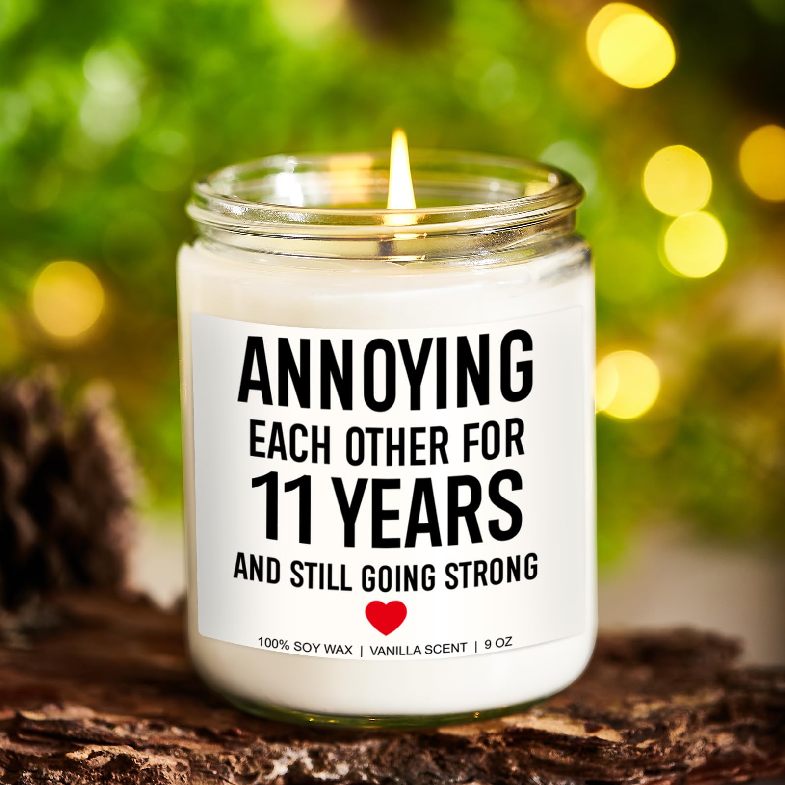 Younift 11 Years Candle, 11 Year Anniversary, Gifts for Him, Her, 11th Wedding Anniversary, Gifts for Wife, Husband, Couples, Funny Gifts, 11th Anniversary Steel Gifts, I Love You