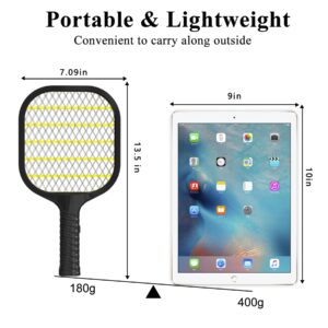 LUOJIBIE Electric Fly Swatter, Battery Operated Bug Zapper Racket, Ultralight Handheld Mosquito Killer for Indoor & Outdoor Pest Control