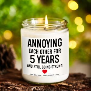 Younift 5 Years Candle, 5 Year Anniversary, Gifts for Her, Him, Gift for Men, 5 Year Wedding Anniversary, 5 Year Marriage, 5th Anniversary, Gifts for Wife, Husband, Couple, Funny Gifts