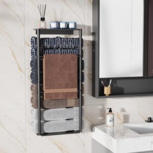 KDFurn Towel Racks for Bathroom, Towel Storage Rack for Rolled Towels, Towel Holder Wall Mounted Metal Organizer for Bathroom, Living Room, Bedroom.