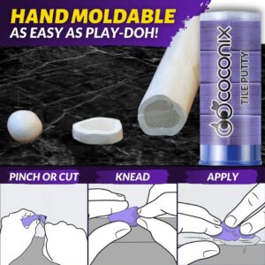 Tile & Bathtub Repair Kit with Epoxy Putty Stick – Fix Cracked Porcelain, Ceramic, Fiberglass, Stone, Super Strong Adhesion, Color Match for Floors & Walls, Fast-Drying, Seamless, Durable Repair