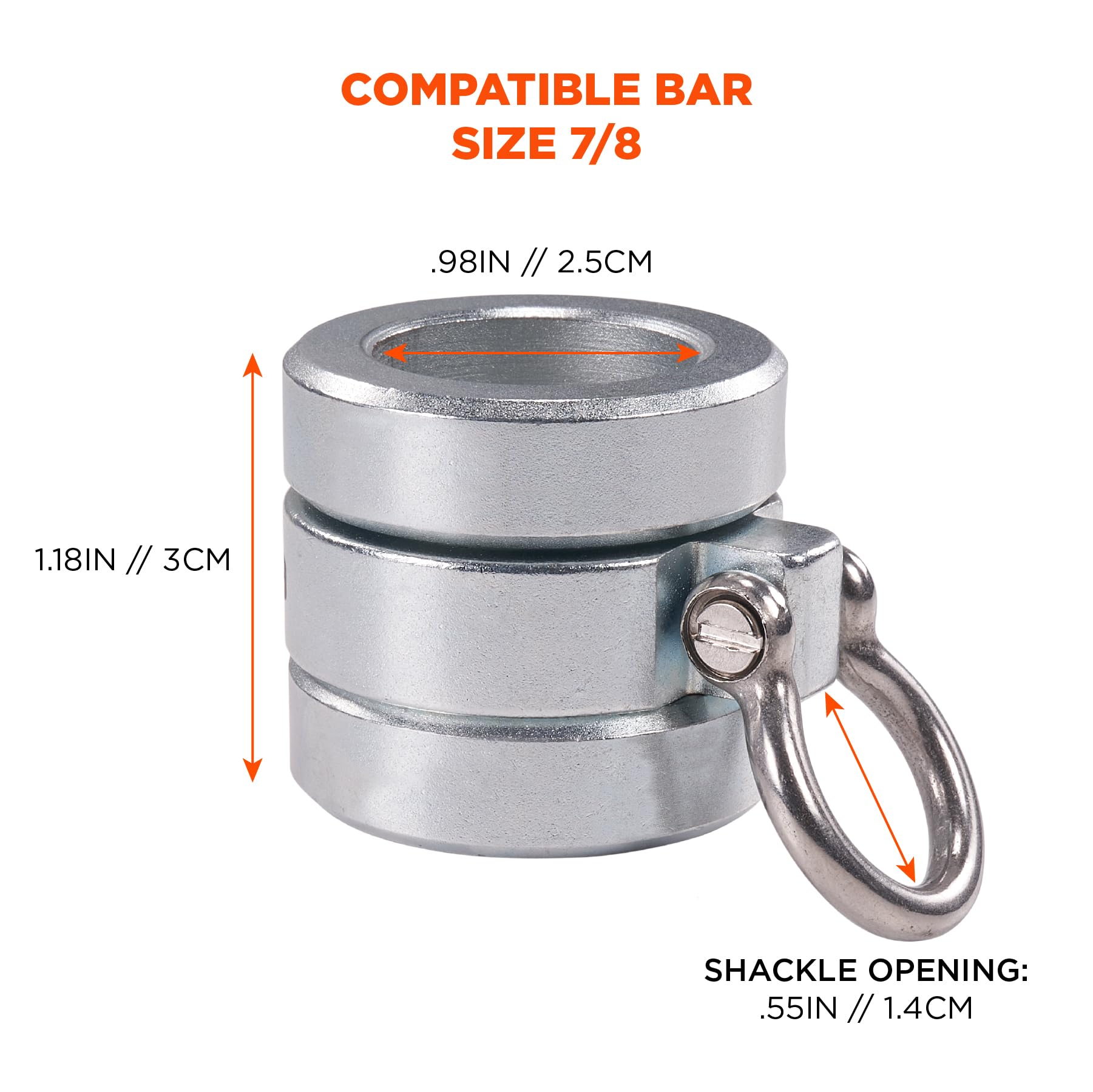 Ergodyne Squids 3791 Sleever Bar Lock Collar with Tethering Attachment Point for Tool Lanyard, Compatible Bar Size 7/8