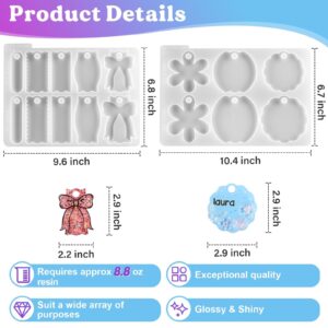 LET'S RESIN Name Plates Resin Molds, 16 Cavities 2Pcs Silicone Name Tag Resin Molds for Tumbler Cup Lid, Epoxy Resin Molds for Stanley Cups, Keychain, Resin Art