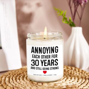 Younift 30 Years Candle, 30th Anniversary Decorations, 30th Anniversary, Gifts for Couples, Husband, Wife, 30 Years Wedding Anniversary, Gifts for Him, Her, Men, Funny Gifts, Pearl Anniversary