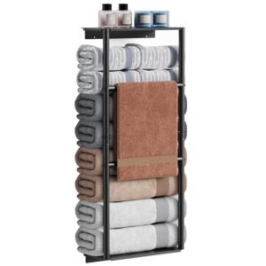 kdfurn towel racks for bathroom, towel storage rack for rolled towels, towel holder wall mounted metal organizer for bathroom, living room, bedroom.