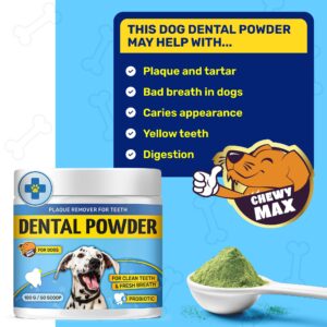 Dog Teeth Cleaning | Dental Powder with Dog Probiotics for Digestive Health | Dog Breath Freshener | Plaque Off Powder Dog & Puppies | Dog Dental Powder with Valerian Flavor | 100 G