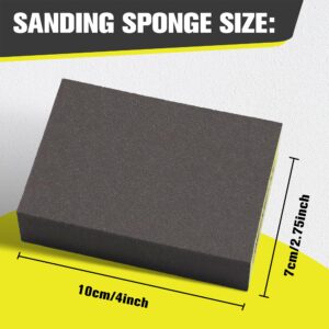 CYAFIXED Sanding Sponge, 60 80 120 220 Coarse Medium Fine Grit Sanding Block, Washable & Reusable Sandpaper Block for Pot Brush Pan Brush Sponge Brush Glasses Sanding Wood Sanding Metal Sanding 6 Pcs