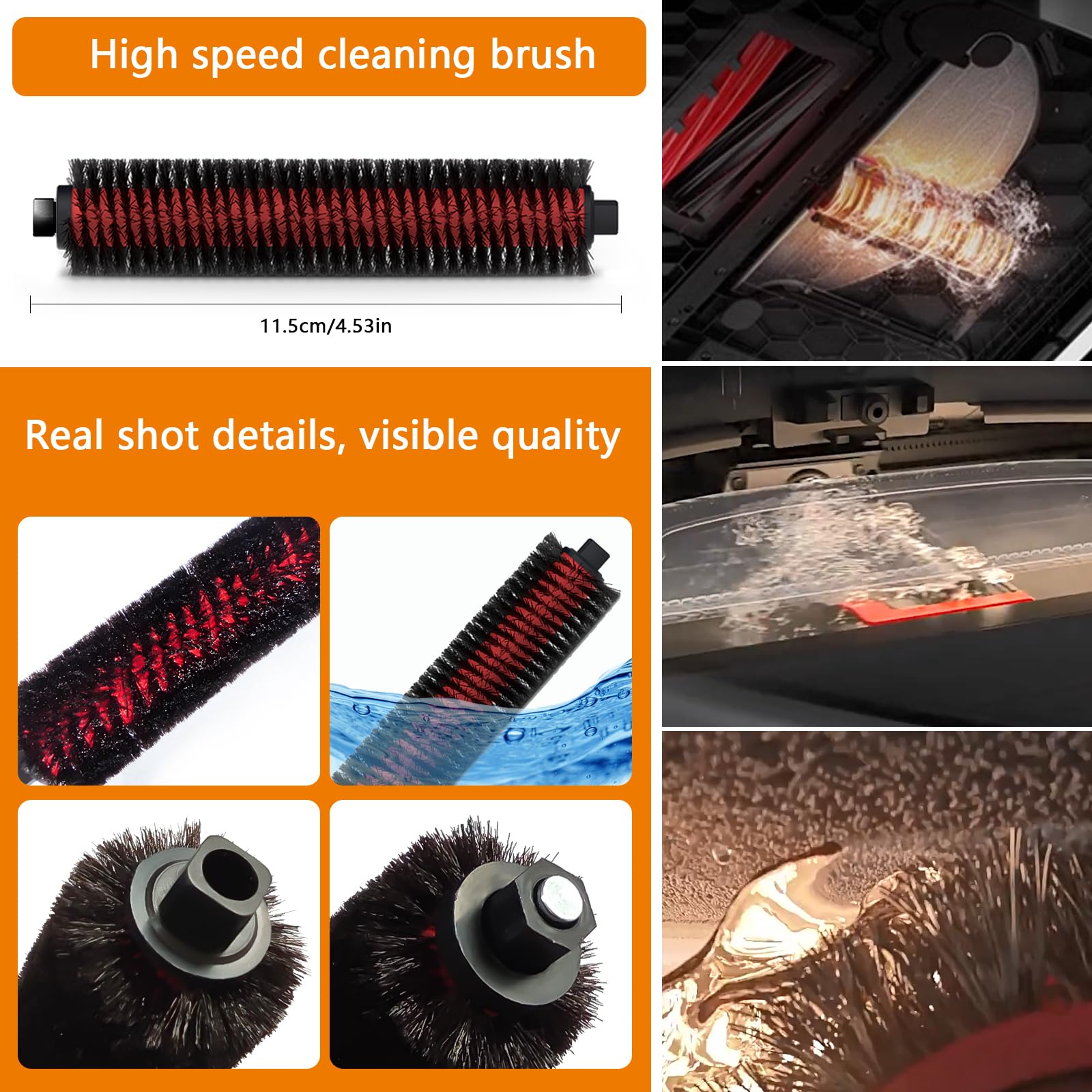 Yivy Replacement Parts for Roborock S8 Maxv Ultra /S8 Max Ultra Vacuum Cleaner : 2 main brushes, 6 side brushes, 4 HEPA filters, 4+4 wipes, 6 dust bags, 1 self-cleaning brush, 1 water tank brush-30pcs