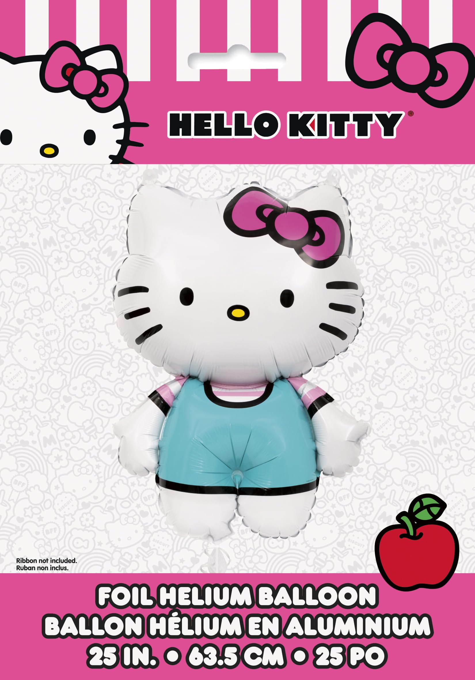 Large 25" Hello Kitty Balloon | Hello Kitty Birthday Decorations and Party Supplies | Sticker | Officially Licensed